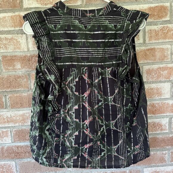 Pilcro Anthropologie Button Down Sleeveless Ruffle Blouse XS - Picture 7 of 10